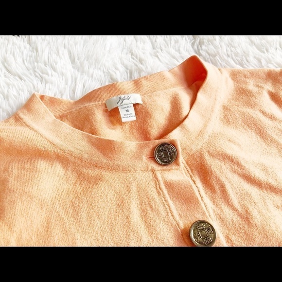 J. Jill Cardigan Orange Gold Buttons szM - Picture 5 of 5
